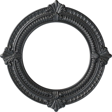 Ekena Millwork Benson Ceiling Medallion (Fits Canopies up to 8"), Hand-Painted Pewter, 13 1/8"OD x 8"ID x 5/8"P CM13BNPES